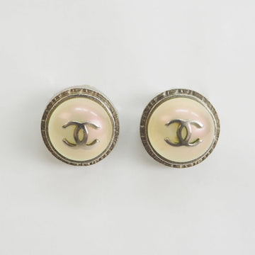 CHANEL Round Coco Earrings Pearl Aurora Silver Ladies