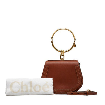CHLOE  handbag shoulder bag brown gold leather ladies