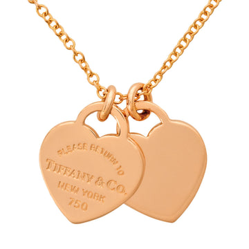 TIFFANY&Co Return to Double Heart Tag Pendant Necklace K18PG
