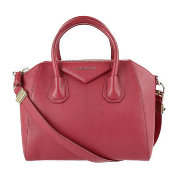 Givenchy Antigona Small Handbag Leather Red Series Silver Hardware 2WAY Shoulder Bag Mini Boston