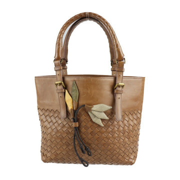 Bottega Veneta intrecciato handbag 176658 leather brown
