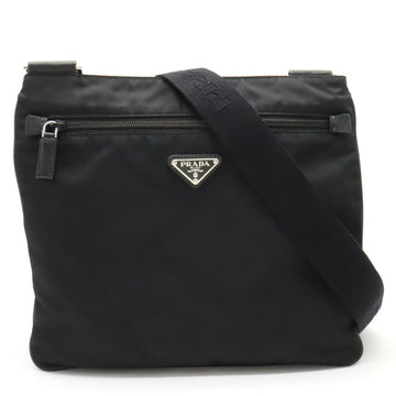 PRADA shoulder bag nylon leather NERO black VA0563