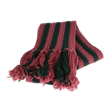 GUCCI muffler 486216 wool cashmere nylon pink green stripe long