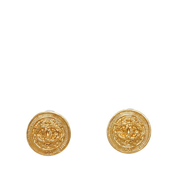 CHANEL coco mark earrings gold plated ladies