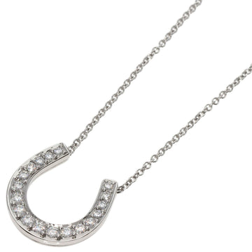 TIFFANY Horseshoe Diamond Necklace Platinum PT950 Women's &Co.