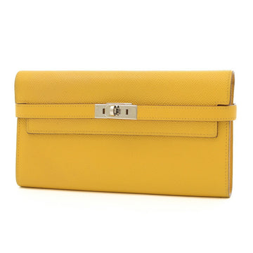 HERMES Women's Epsom Leather Chain/Shoulder Wallet Yellow