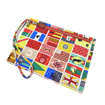 HERMES pouch bag-in-bag silk accessories multi-colored ladies