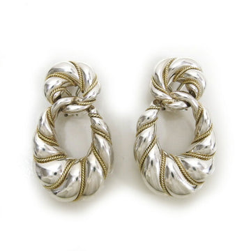 TIFFANY twisted rope ring combination earrings K18YGx silver