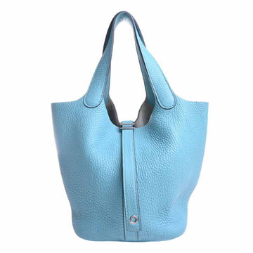 Hermes Taurillon Clemence Picotan Lock PM Handbag Light Blue