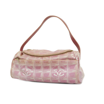 CHANEL Vanity Bag New Travel Nylon Pink Silver Hardware Women's