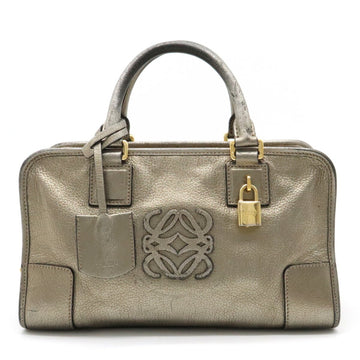 LOEWE Amazona 28 Anagram Handbag Boston Metallic Leather Bronze Gold