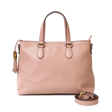 Gucci Shoulder Bag Bamboo Handbag Pink Ladies