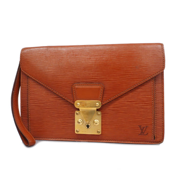 90's Vintage Louis Vuitton epi brown clutch purse. LV epi pouch