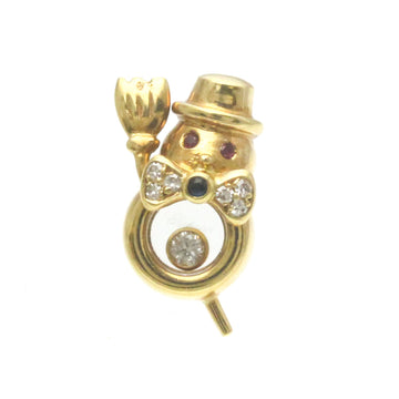 CHOPARD Snowman Yellow Gold [18K] Diamond,Ruby,Sapphire Brooch Gold