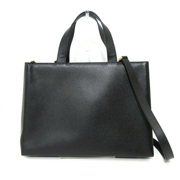 Celine Bag Tote Black Handbag Shoulder 2way Square Women's Leather