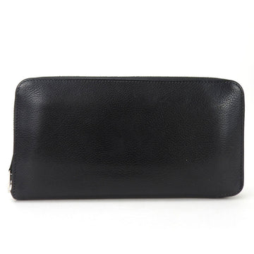 HERMES Round Long Wallet Azapp Classic Leather J Engraved Black Accessories Men's Women's  black