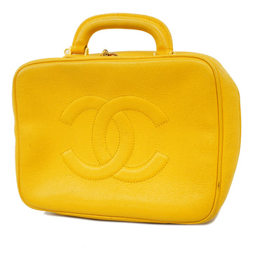 CHANELAuth  Vanity Bag Women's Caviar Leather Vanity Bag Yellow