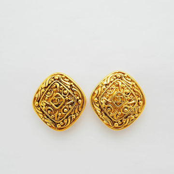 CHANEL arabesque coco earrings gold small ladies