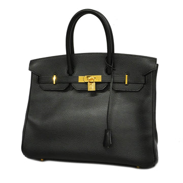 Hermes handbag Birkin 35 ???F engraved Ardennes black gold Metal