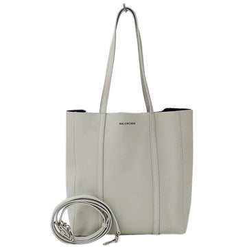 Balenciaga Bag Ladies Tote Shoulder 2way Everyday XS Leather Light Gray White