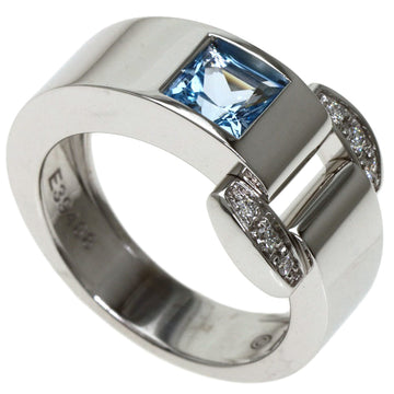 PIAGET Miss Protocol Blue Topaz Diamond #49 Ring K18 White Gold Ladies