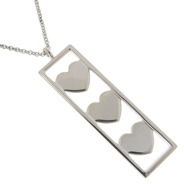 TIFFANY&Co.  Triple Heart Plate Necklace Silver 925 Ladies