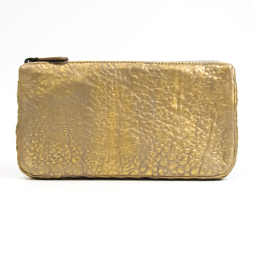 Bottega Veneta Intrecciato Women's Leather Pouch Gold