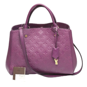LOUIS VUITTON 2way Handbag Monogram Montaigne MM M41046  Purple LV