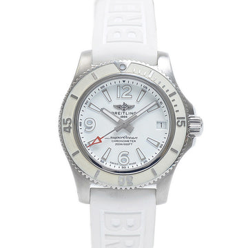 Breitling Super Ocean 36 Ladies White Dial Watch SS/Rubber Automa A17316