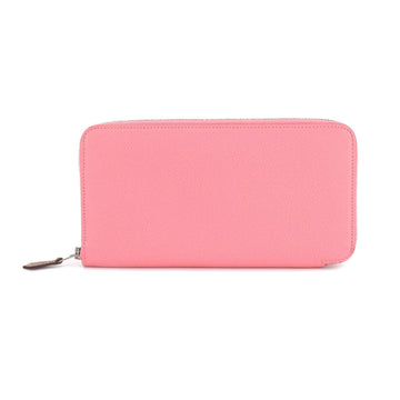 Hermes Azapp Long Silk-in Round Zipper Wallet Epson Rose Confetti Y Engraved Pink Silkin