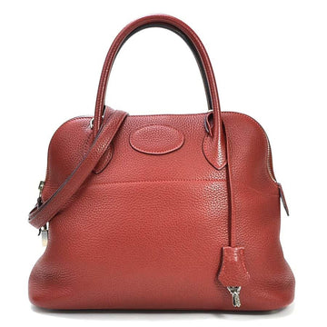 Hermes Handbag Shoulder Bag 2Way Bored 31 Ruby Taurillon Clemence Ladies