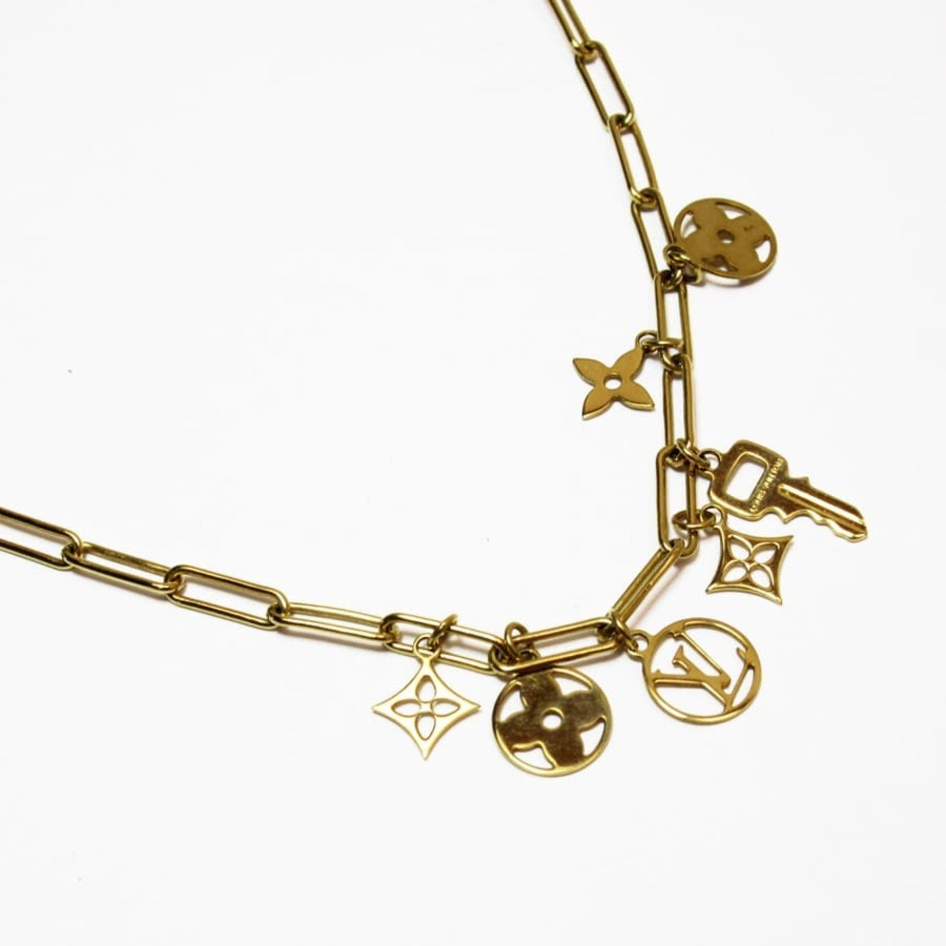 Louis Vuitton Necklace Monogram Collier Roman Holiday Gold Tone Necklace  Louis Vuitton