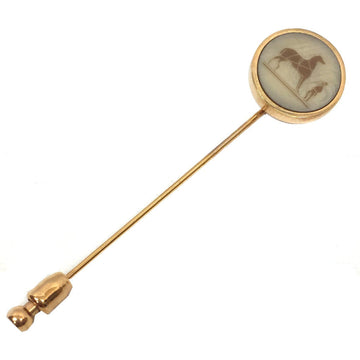 HERMES corozo pin brooch gold