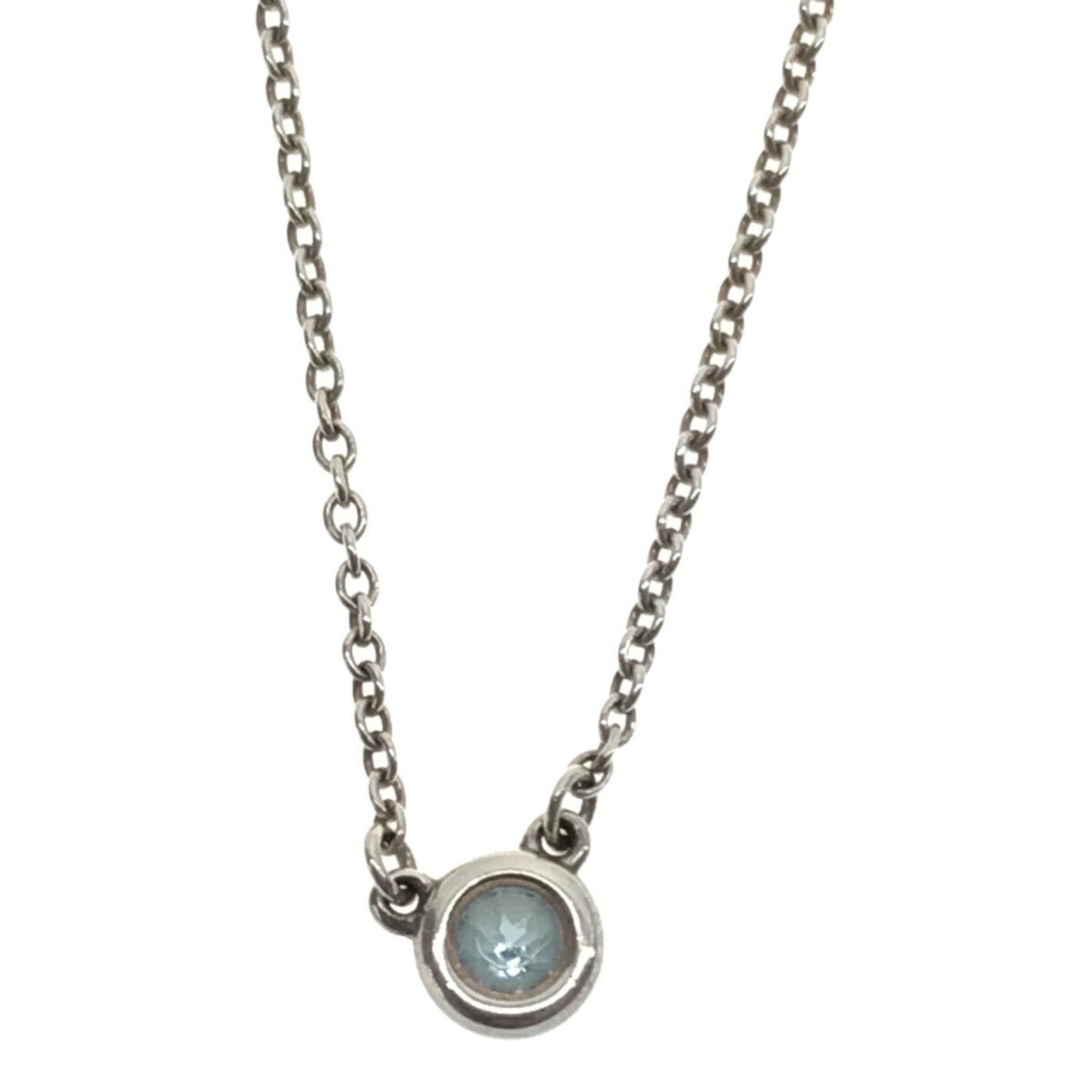 Tiffany & Co. Soleste Necklace: Aquamarine Pendant - Platinum