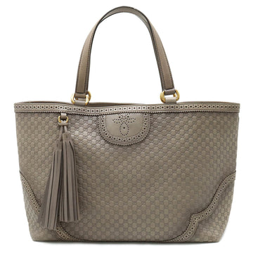 GUCCI Micro sima Tassel Tote Bag Processed Leather Gray 296910