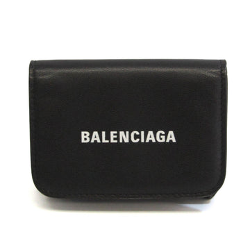 BALENCIAGA Cache Mini 593813 Men,Women Leather Wallet [tri-fold] Black