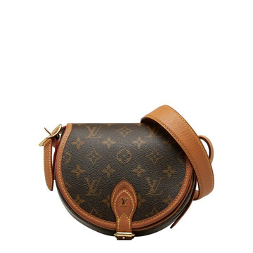 LOUIS VUITTON Monogram Tamburan Shoulder Bag M44860 Brown PVC Leather Women's