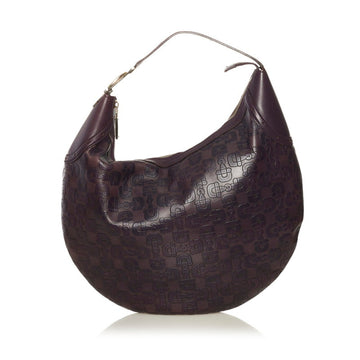 Gucci Horsebit One Shoulder Bag 145764 Purple Leather Ladies GUCCI