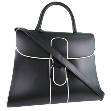 Delvaux Brillant Large/Brillant GM 2WAY Shoulder Calf Black/White Ladies Handbag A-Rank