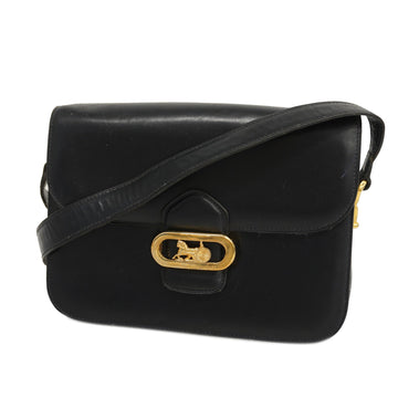 CELINEAuth  Shoulder Bag Carriage Metal Fittings Women's Leather Navy