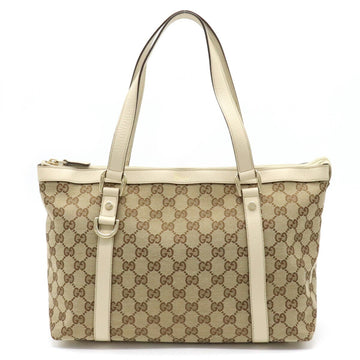 Gucci GG Canvas Abbey Shoulder Bag Tote Khaki Beige Light 141470
