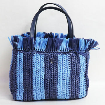 KATE SPADE Handbag Tote Bag Straw/Leather PXRUA386 Navy/Blue