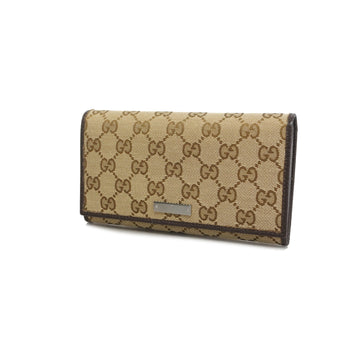 Gucci Bi-fold Wallet 251861 Women's GG Canvas Beige,Brown
