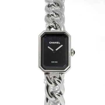 CHANEL Premiere Metal Chain H7019 Women's Watch Black Dial Quartz