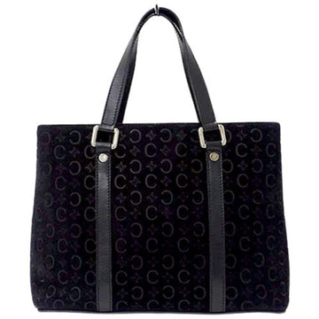 CELINE Bag Ladies Tote Handbag C Blason Suede Black