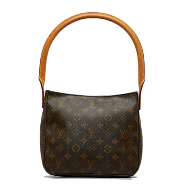 LOUIS VUITTON Monogram Looping MM Shoulder Bag Handbag M51146 Brown PVC Leather Ladies