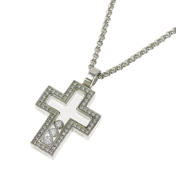 Chopard Happy Diamond Cross Necklace K18WG 0.21/0.17ct 79/4055/618/40