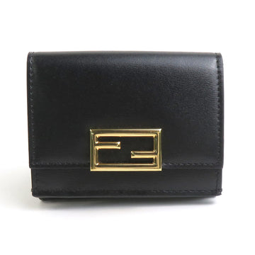 FENDI Trifold Wallet Leather Black Unisex 8M0395-AHM0