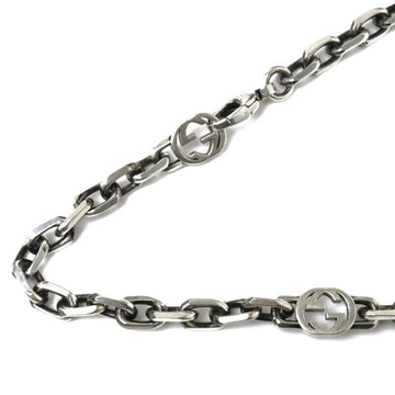 GUCCI Silver 925 Interlocking G Necklace 616941 J8400 0811 54.4g 60cm Men's