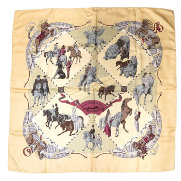 HERMES Carre 90 Musee Vivant du Cheval Chantilly Castle Horse Museum Women's Scarf Muffler 100% Silk